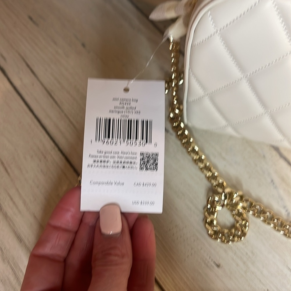 NWT Retails$398 Kate Spade Quilted Cream Leather Bag with Gold Crossbody Bag - Picture 9 of 10